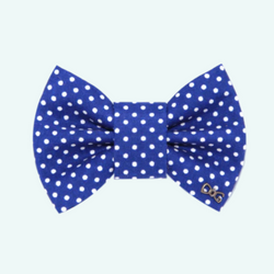 Funky Dog Bow Tie - Classic Blue & White Dots