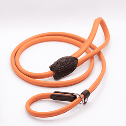 D & H Rolled Leather Slip Lead Orange