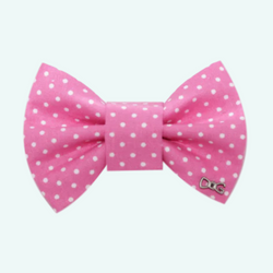 Funky Dog Bow Tie- Classic Pink & White Dots