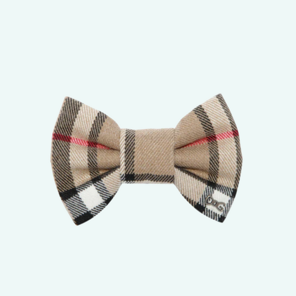 Funky Dog Bow Tie - Brown Check