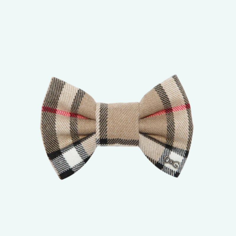 Funky Dog Bow Tie - Brown Check